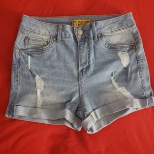 Wax jeans denim shorts